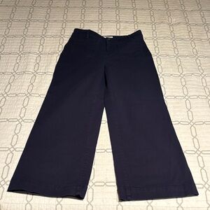 LOFT Palmer Wide Leg Dark Blue Trousers